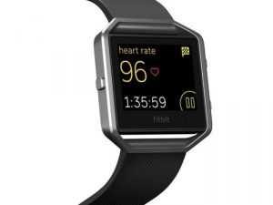 fitbit blaze black silver smartwatch
