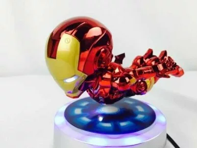 levitating iron man figure