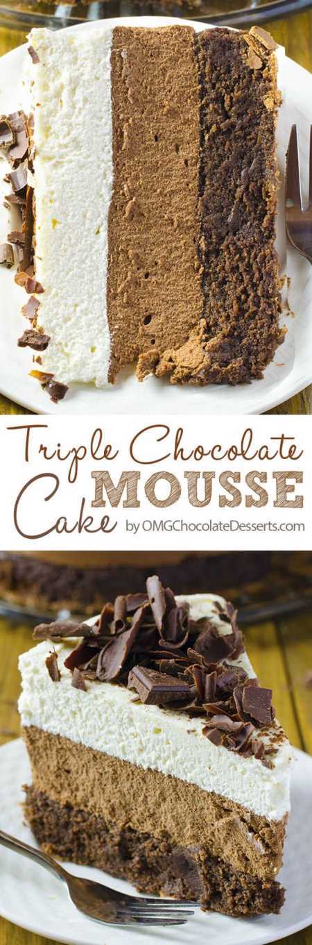 Triple Chocolate Mousse Cake