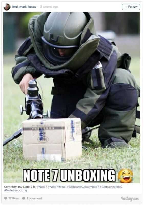 Smasung Note 7 Funny Meme