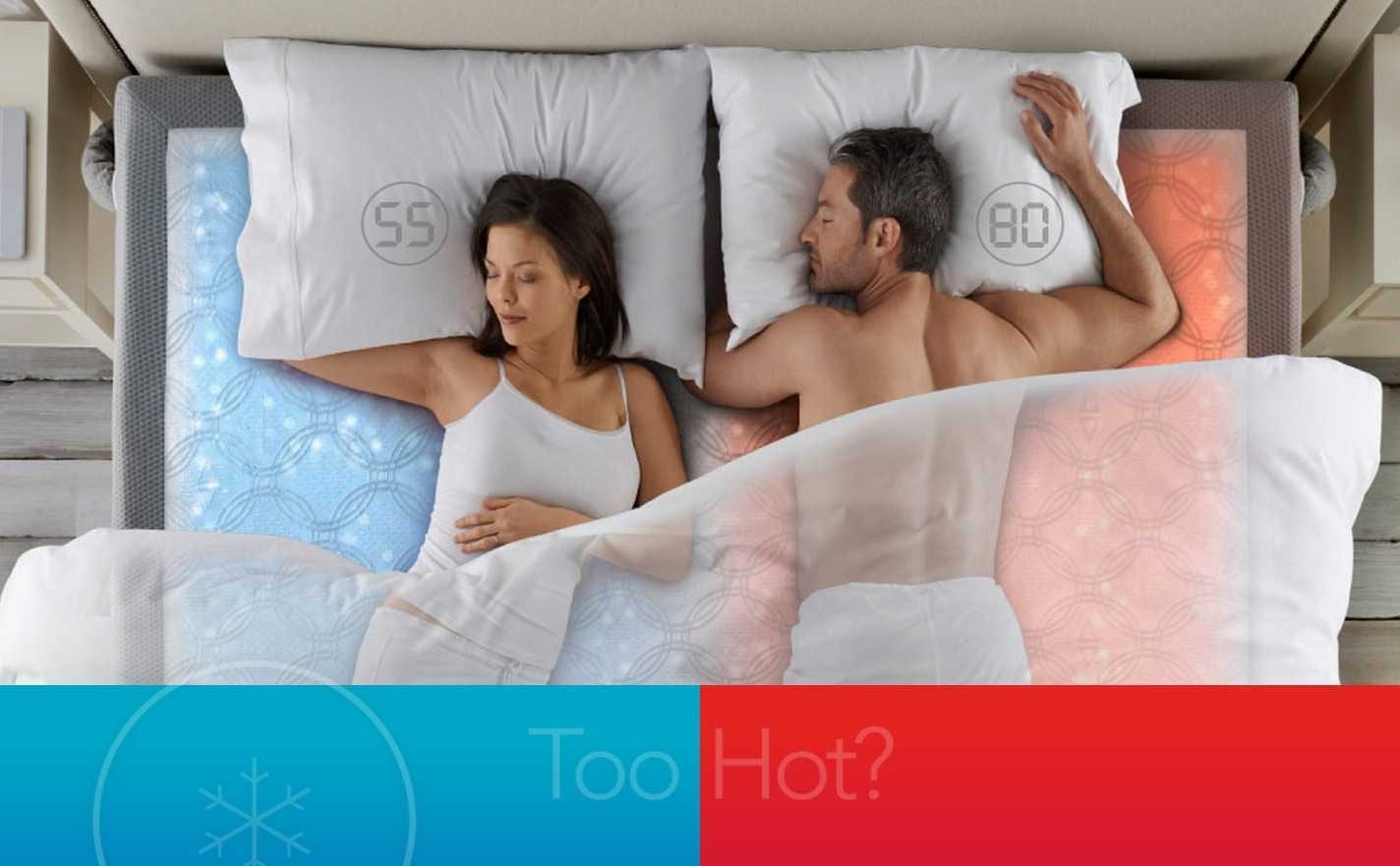 Couple Sleeping Together On Chilipad Mattress