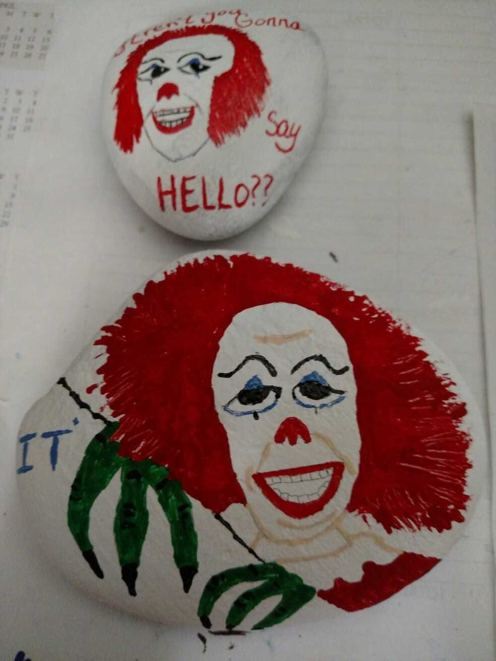 Halloween Rock Painting Ideas Clown