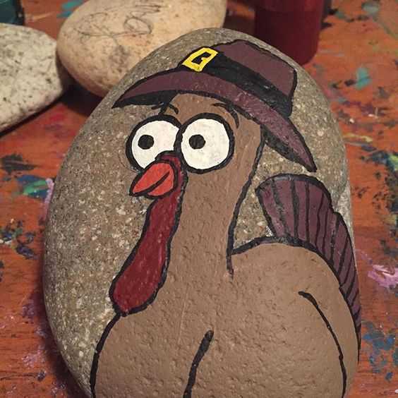 Rock Painting Ideas For Fall Turkey