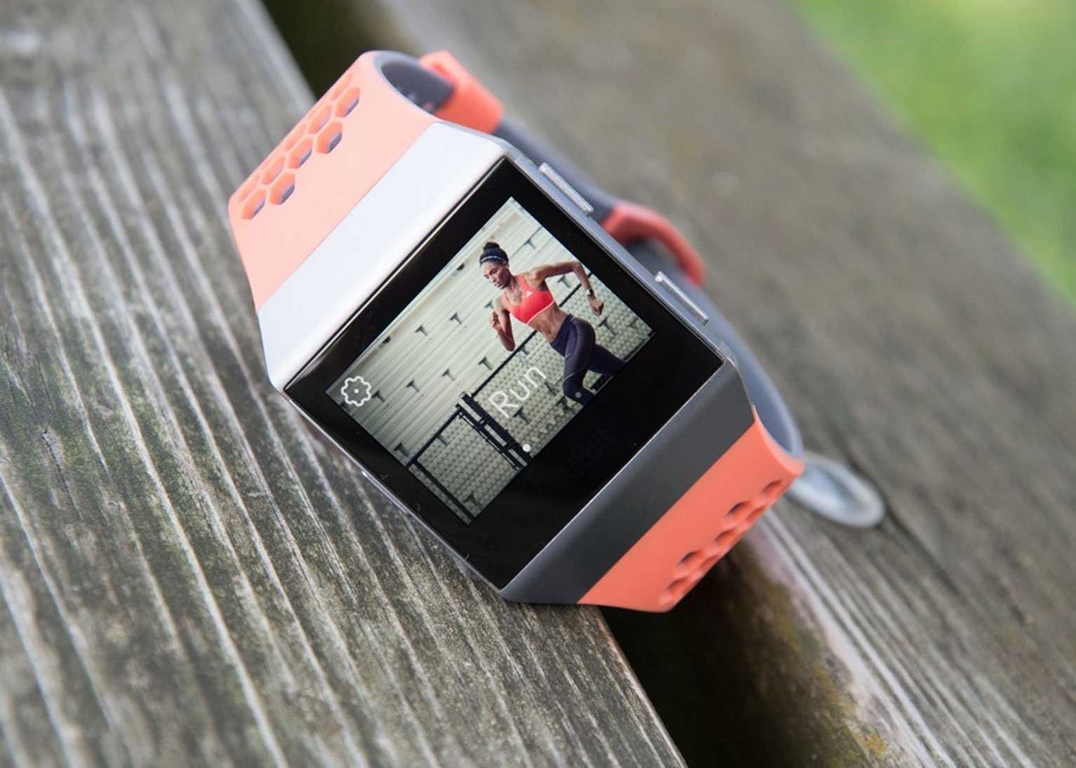 Fitbit Ionic With Peach Strap