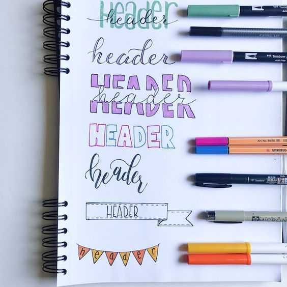 Bullet Journal Ideas Header Banners