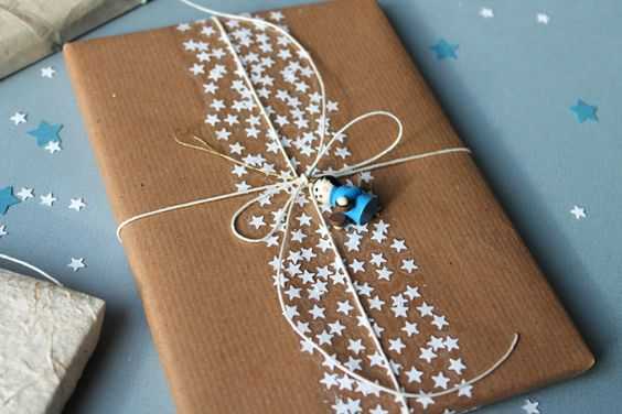 Diy Gift Wrapping Star Hole Punch To Dress Up Some Boring Brown Wrapping Paper