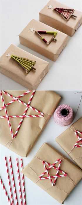 Diy Gift Wrapping Use A Straw To Spice Up Any Brown Paper Wrapping