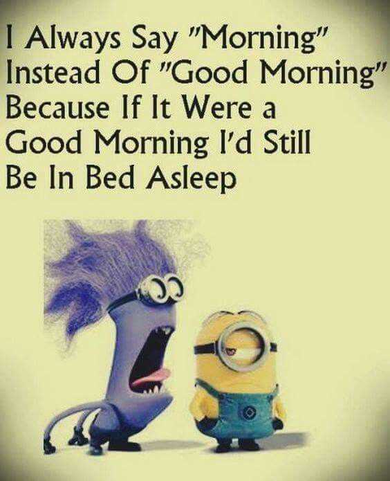 Snarky Minion Quote About Sleeping In