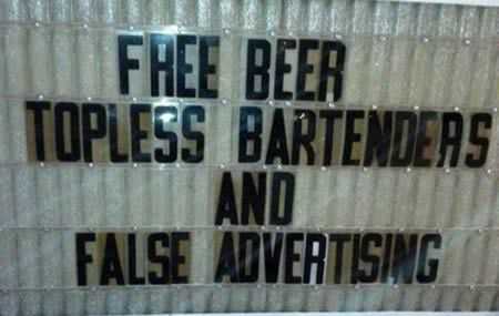 Funny Signs False Advertising