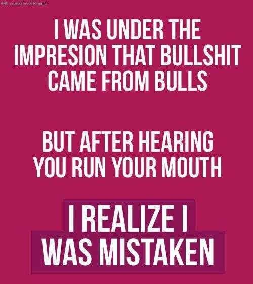 Short Snappy Funny Quotes  Bullsh*T