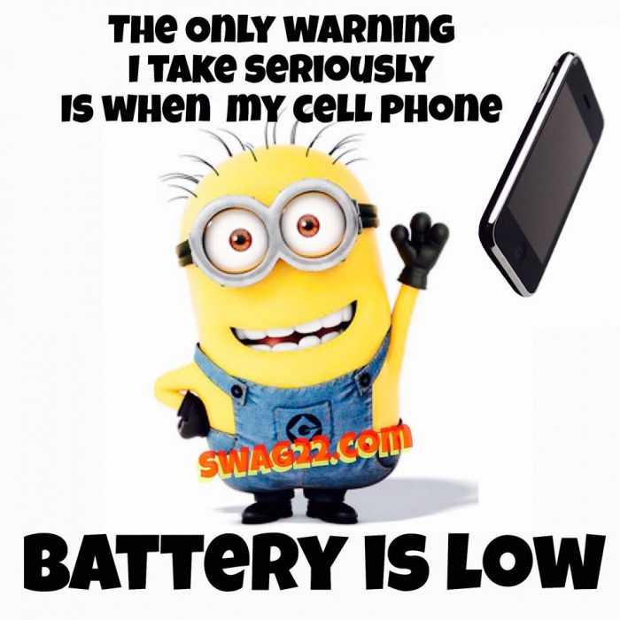 Sarcastic Minion Quote Battery Low