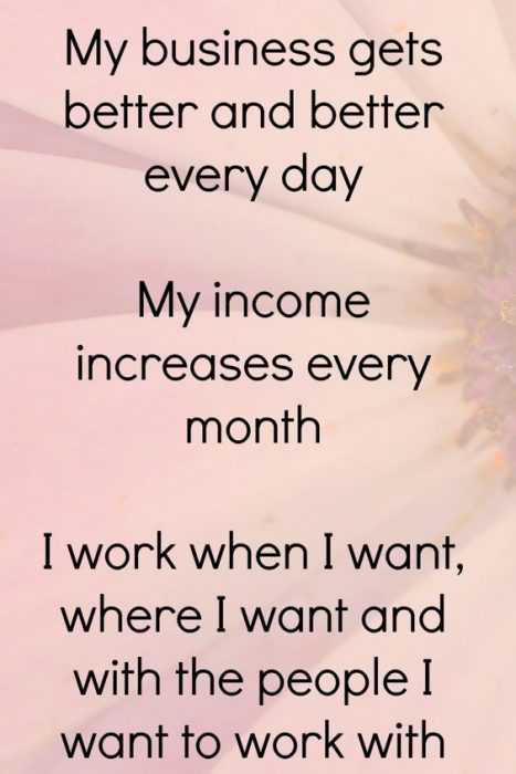 Positive Money Affirmations Business