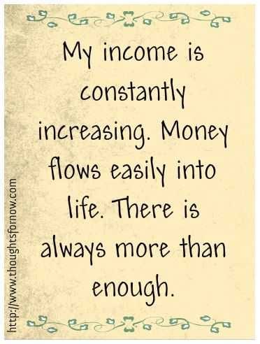 Positive Money Affirmations Income