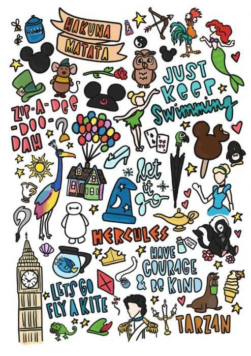Diy Bujo Doodle Disney