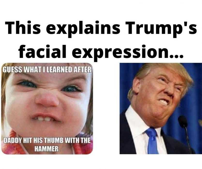 This-Explains-Trumps-Expression Comparison Of Donald Trump And Child's Facial Expression