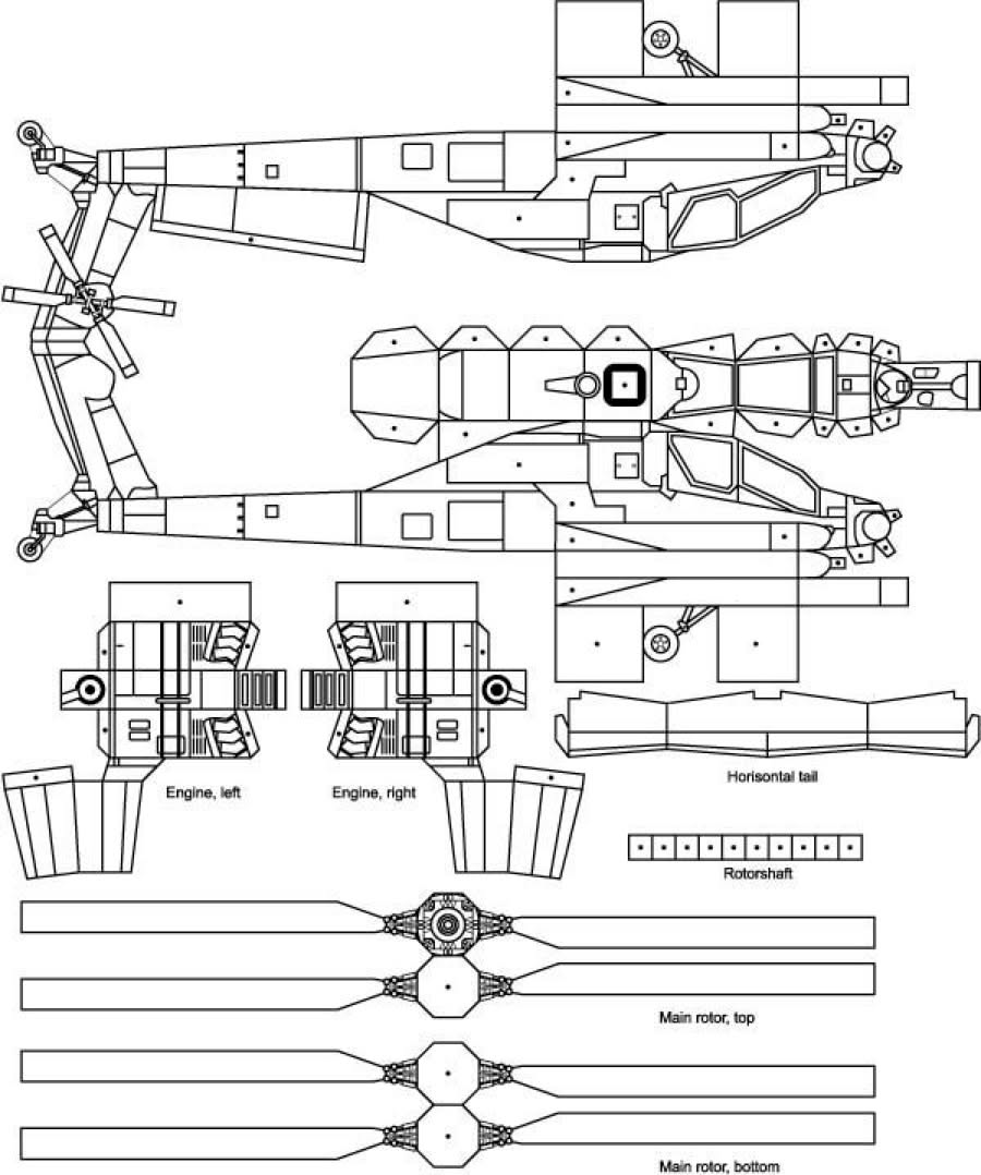 Apache-Helicopter-Paper-Cutout Apache Helicopter Paper Cutout 1