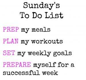 Fit8 Fitness Goals Sunday List