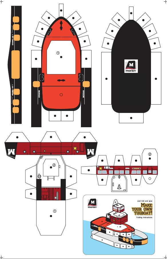 Tugboat-Model-Paper-Cutout Printables Tugboat