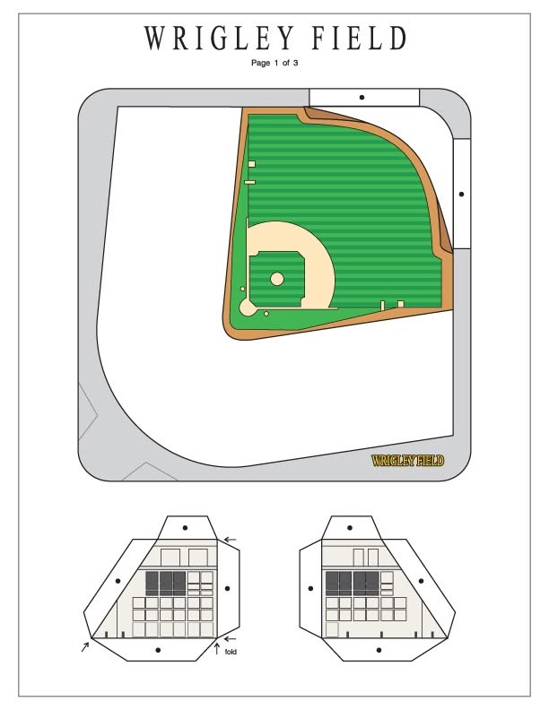 Wrigley-Field-Paper-Cutout Paper Toys Wrigley Field