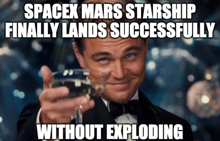 Space Mars Starship Lands Successfully