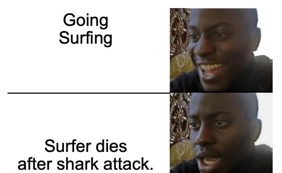 Surfer Dies After Shark Attack Meme