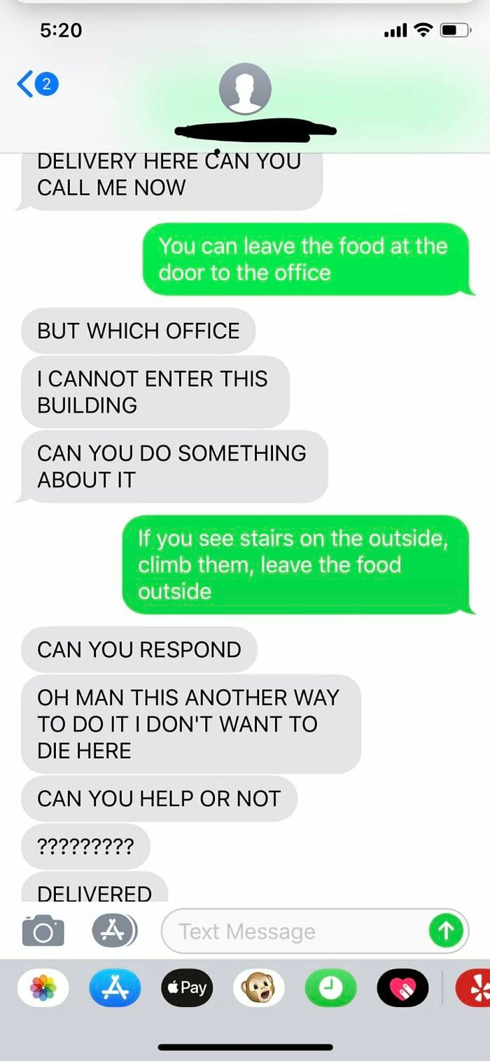 30 Hilariously Unhinged Text Conversations With Food Delivery Drivers